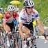 Frank et Andy Schleck pendant la quinzi�me �tape du Tour de France 2008